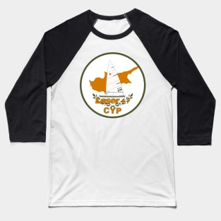 laser class sailboat on flag Cyprus Baseball T-Shirt